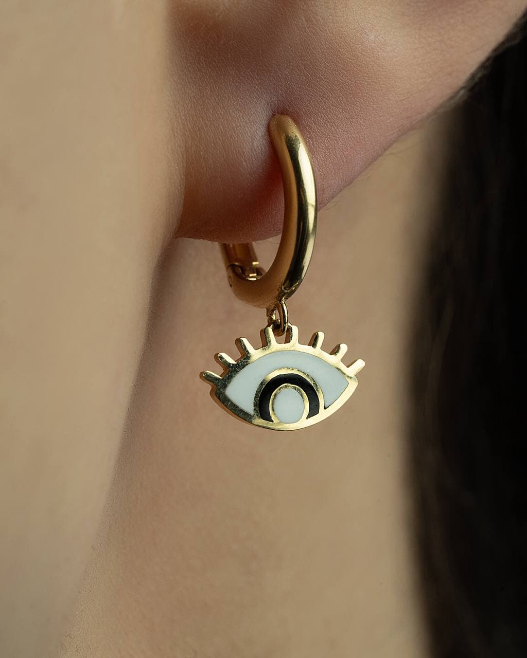 تصویر گوشواره چشم نظر  - طلا و جواهر مارول لایف