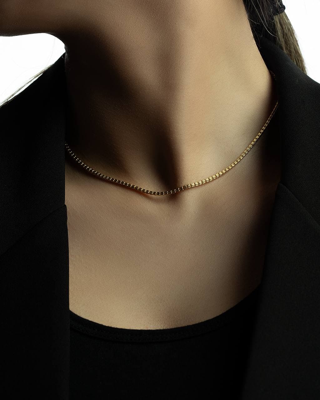 تصویر گردنبندفرانکو سفیدطلایی - طلا و جواهر مارول لایف